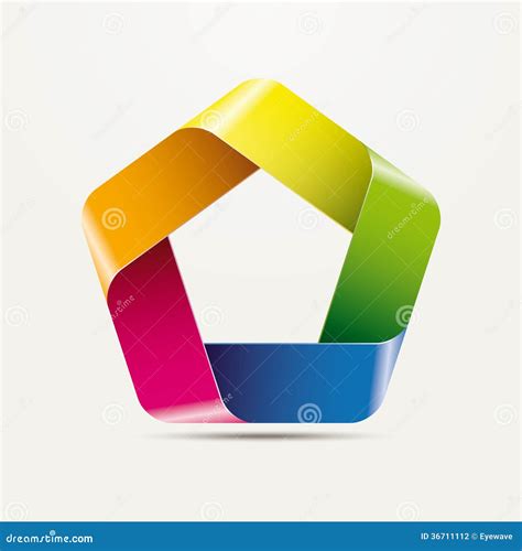 Three-dimensional Pentagon Infinite Ribbon Vector Element Stock Vector ...