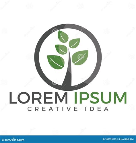 Green tree logo design. stock vector. Illustration of group - 100375515