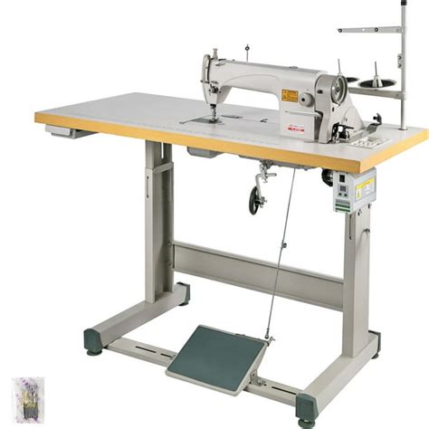 VEVOR Industrial Sewing Machine DDL8700 Lockstitch Sewing Machine with Servo Motor + Table Stand ...