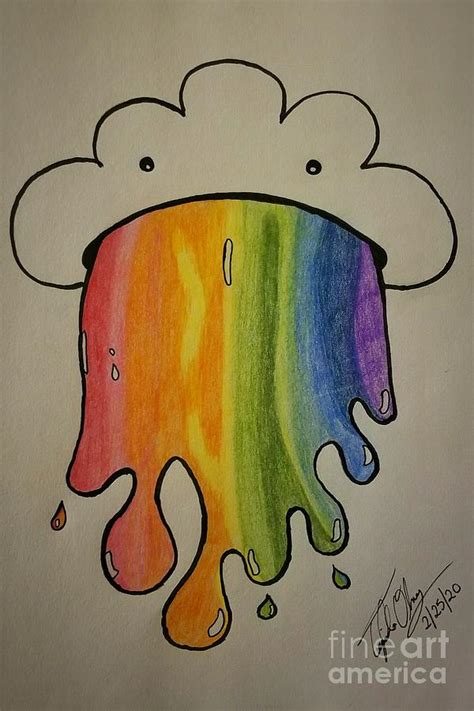 Rainbow Cloud Drawing by Tequilla Olney | Fine Art America