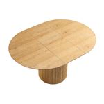 Maru Round 4-6 Seater Extending Oak Pedestal Dining Table, Oak | daals.com