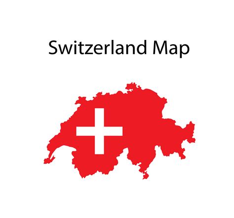 Switzerland Map Vector Illustration in National Flag Background ...