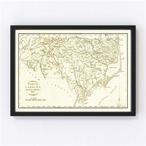 Vintage Map of North Carolina 1800 by Ted's Vintage Art