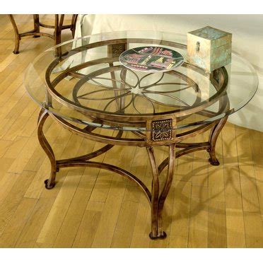 ClickDecor Lydia Modern Farmhouse Wood and Metal Round Coffee Table ...