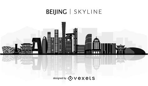 Beijing Skyline Silhouette Vector Download