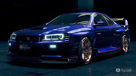 R34 Nissan GT-R Looks Like a Nismo Supercar in Glossy Widebody ...