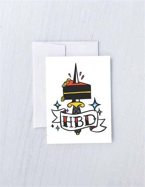 HBD Birthday Cake Greeting Card