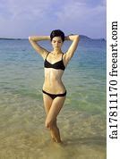 Free art print of Tall woman in bikini at the beach. Tall woman in bikini at a hawaii beach ...