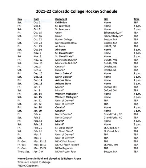 The complete 2021-22 Colorado College hockey schedule | KRDO