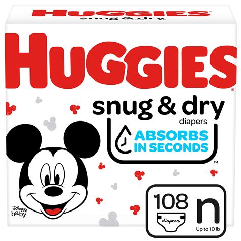 Buy Huggies Snug & Dry Baby Diapers, Size Newborn, 108 Ct Online at ...