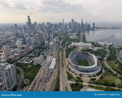 Aerial View of Soldier Field in Chicago Illinois Stock Image - Image of ...