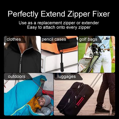 Universal Zipper Pull Replacement Kit - 12 Pack Balck Extenders for ...