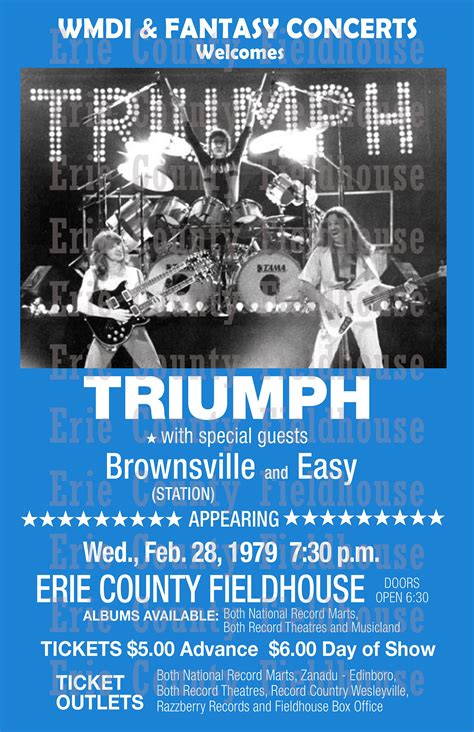 Triumph 1979 Concert Poster Erie County Fieldhouse Erie PA - Etsy Canada