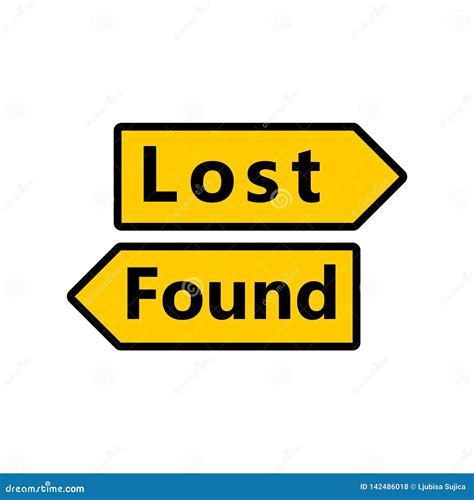 Lost and Found sign stock vector. Illustration of arrow - 142486018