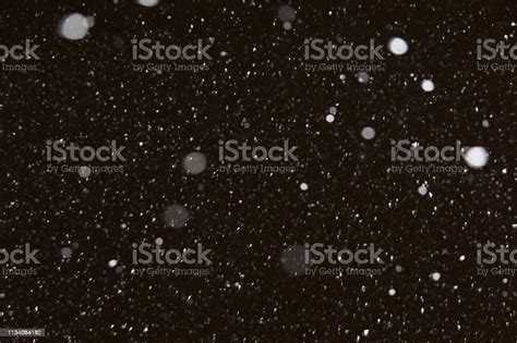 Falling Snow At Night Background Texture Stock Photo - Download Image ...