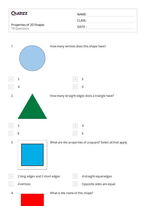 50+ 2D Shapes worksheets for 6th Grade on Quizizz | Free & Printable