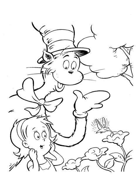 Cat In The Hat Coloring Pages Free Printable, The collection is varied with different skill levels