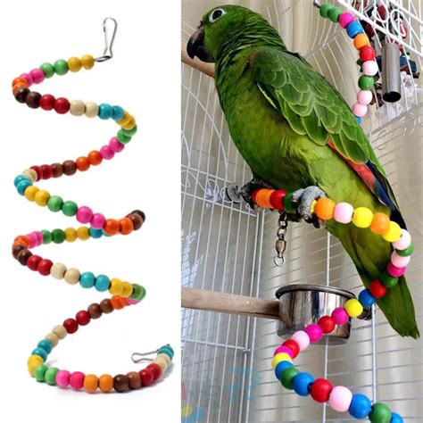 100CM Parrot Parakeet Bird Toys Wooden Bird Ladder Parrot Toys Birdcage ...