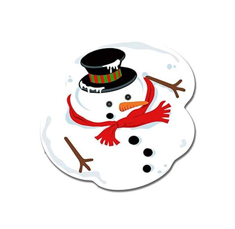 ArtsyCanvas Melted Snowman - Christmas Floor Decorations - 24x24 Peel'N ...