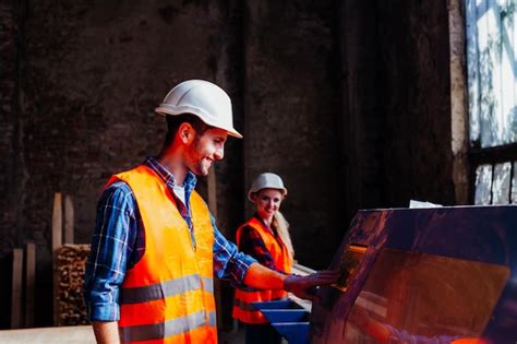 Premium Photo | Workers on the wood factory manufacture production line