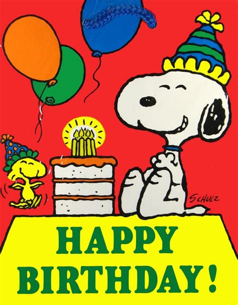 Happy Birthday! | Feliz cumpleaños de snoopy, Cumpleaños snoopy, Saludos de feliz cumpleaños