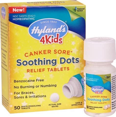 Hyland's 4Kids Canker Sore Soothing Dots Relief Tablets 194mg, 50 ct ...