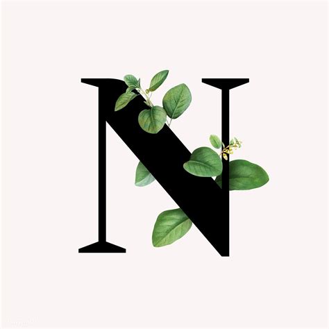 Botanical capital letter N illustration | premium image by rawpixel.com ...