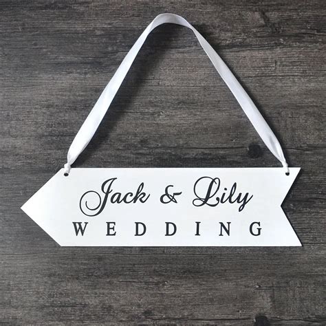 Personalized Names Wood Board Wedding Sign Wood Wedding Directional ...