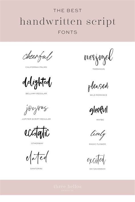 The Best Handwritten Script Fonts for Branding Design — Three Hellos