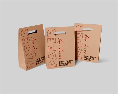 Paper Packaging Carry Bag Mockups - GraphicsFuel