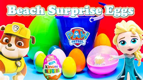 SURPRISE EGG Disney & Paw Patrol Surprise Eggs with Marshmallow Shooter ...