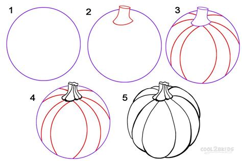 How To Draw a Pumpkin (Step by Step Pictures) | Pumpkin drawing ...