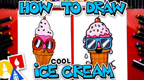 How To Draw Cool Ice Cream Cone - Art For Kids Hub