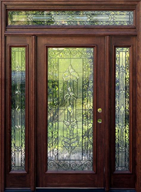 Mahogany Exterior Doors with Sidelights and Transoms 68 | Mahogany exterior doors, Exterior ...