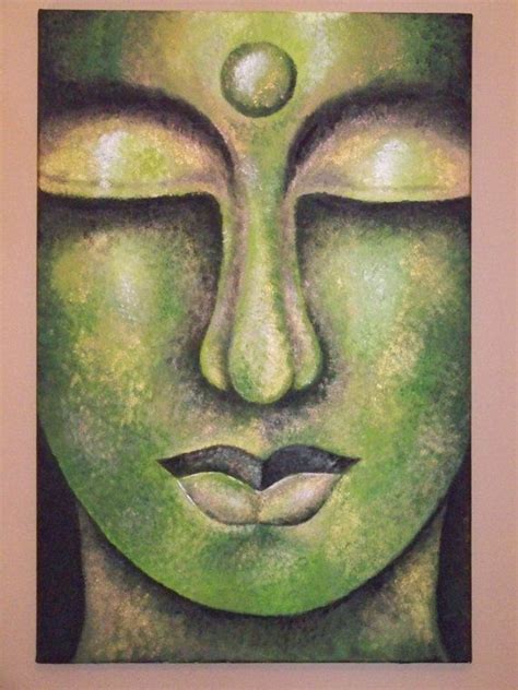 Acrylic on Canvas Green Buddha Painting Print by BHoweryCreations, $20.00 Painting For Kids ...