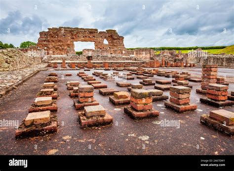 The Hypocaust system and remains of the Basilica wall of the Roman ...