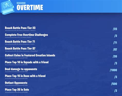 Leak: Season 8 Overtime Challenges for Fortnite Revealed | Fortnite News