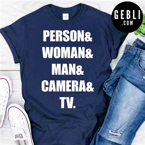 person woman man camera tv t shirt - Gebli