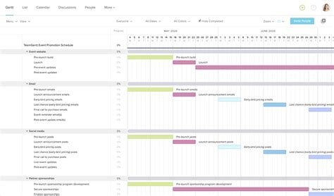 Event Marketing Plan & Timeline Template | TeamGantt