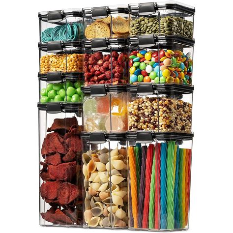 12 Pack Airtight Food Storage Container Set - Kitchen & Pantry ...