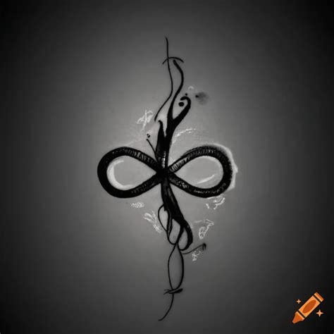 Unique black & white infinity symbol tattoo