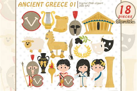 Ancient Greece clipart, Travel clip art, Sparta -digital art By clipartfables | TheHungryJPEG