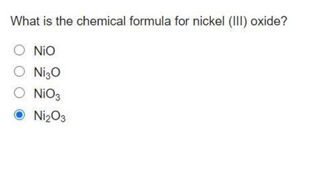 What is the chemical formula for nickel (III) oxide, I know the answer but can someone explain ...