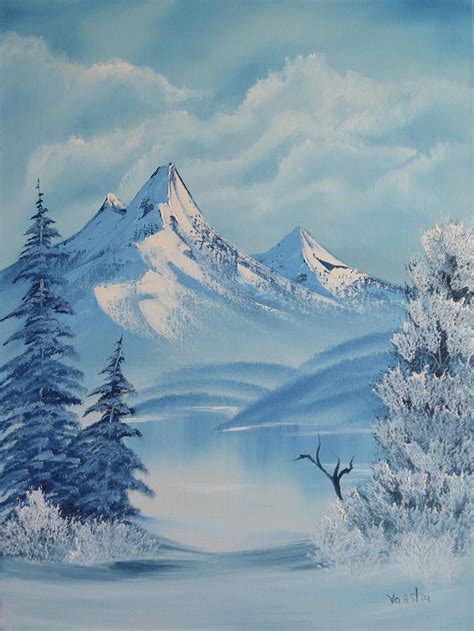 Snowy Mountain Painting | Snowy Mountain Art - Adult | Pinterest | Snowy mountains, Mountain art ...