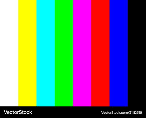 Tv colour bars test card screen smpte television Vector Image