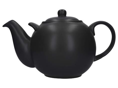 London Pottery Globe Extra Large Teapot with Strainer, Ceramic, Matte Black, 10 Cup (3 Litre ...