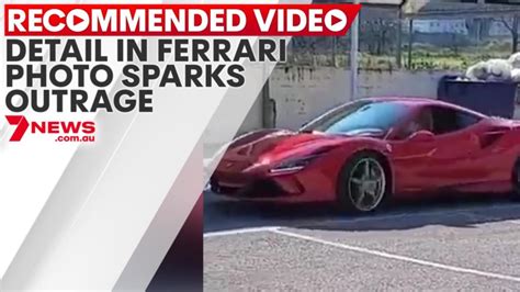 'MUST BE STOPPED': Detail in Ferrari photo sparks outrage | 7NEWS