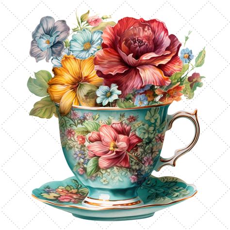 Vintage Tea Cup Clipart - Clip Art Library | Tea cup drawing - Clip Art Library