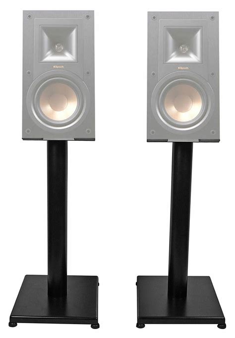 Black 21â€ Steel Bookshelf Speaker Stands For Klipsch R-15PM Bookshelf ...