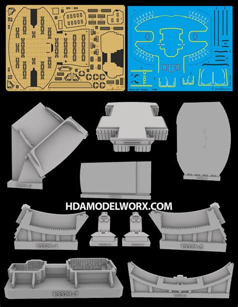 GALAXY CLASS HANGERS for the USS ENTERPRISE D 1/1400 Scale